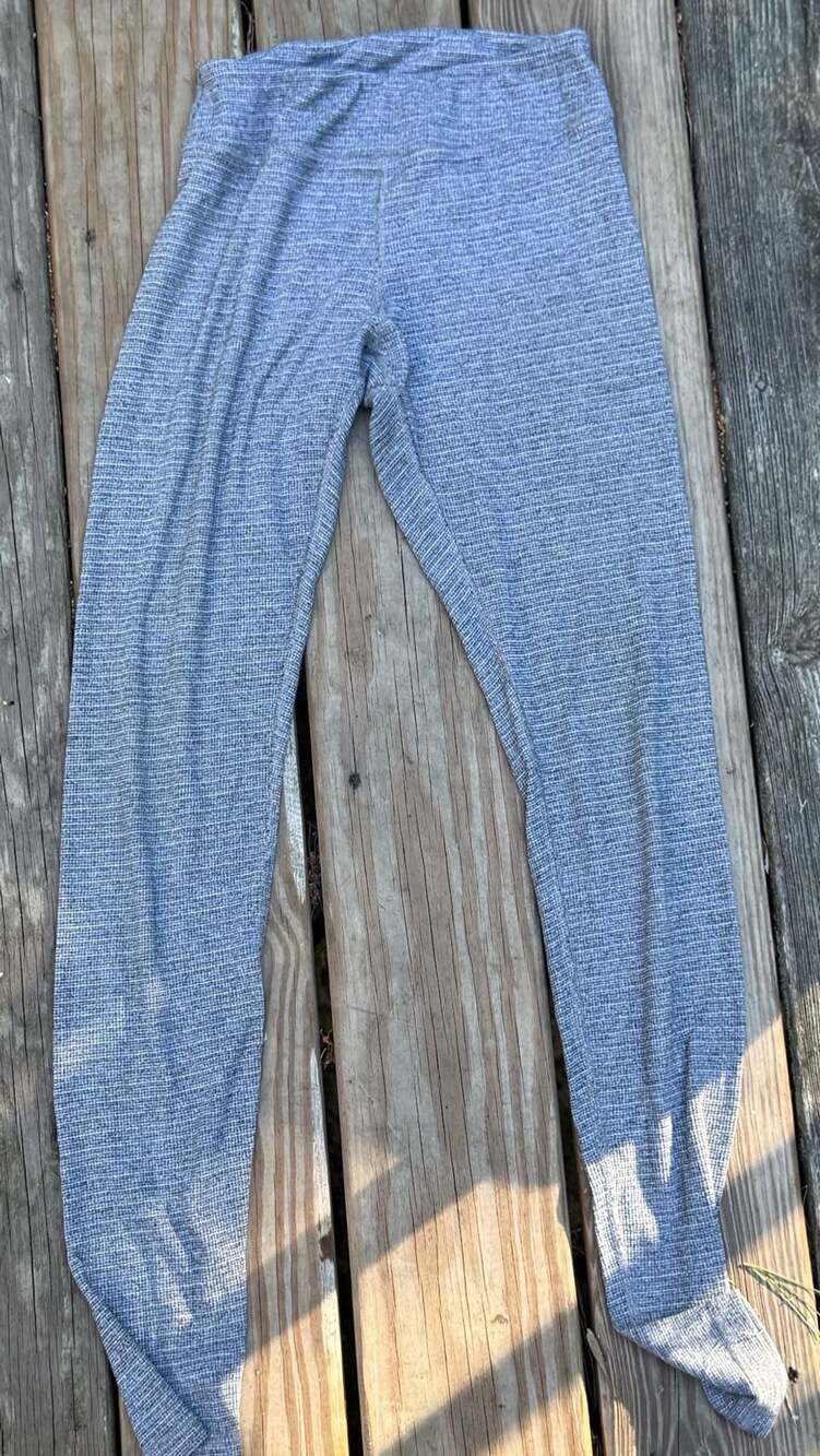 Brandy Melville Blue Grey Waffle Knit Thermal Leggings